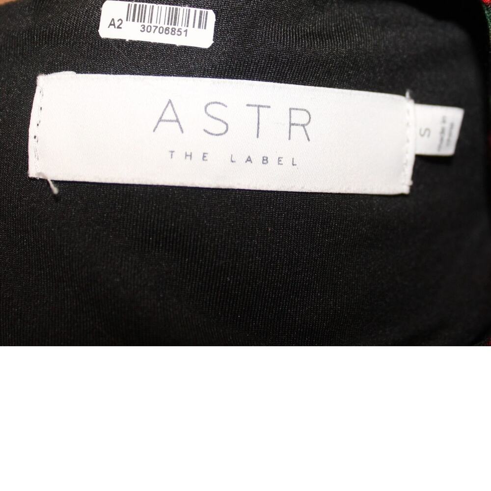 ASTR The Label Floral Sheer Long Sleeve Bodysuit Black Red Women's Small - Picture 6 of 6